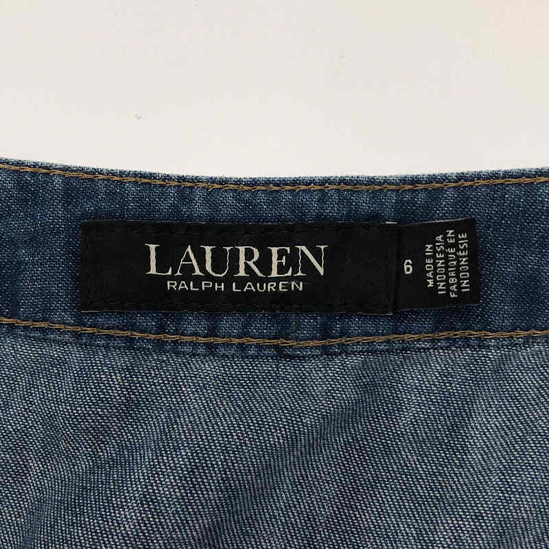 Lauren Ralph Lauren / ローレンラルフローレン フロントボタン デニム ティアード ギャザー スカート