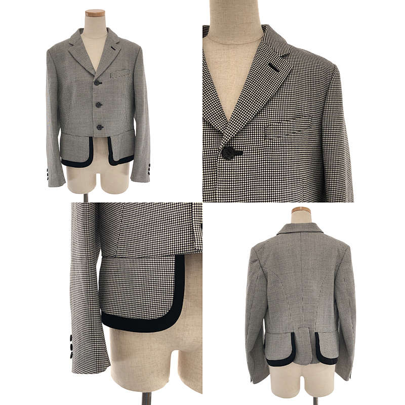 COMME des GARCONS COMME des GARCONS / コムコム セットアップ 千鳥格子 異素材 変形 ジャケット / ワイド サロペット