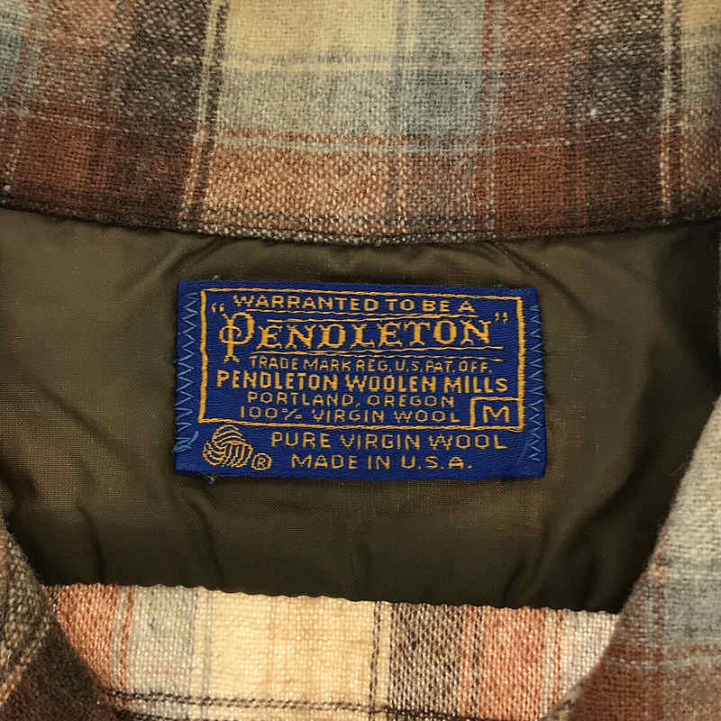PENDLETON / ペンドルトン 70s vintage チェック オープンカラーシャツ