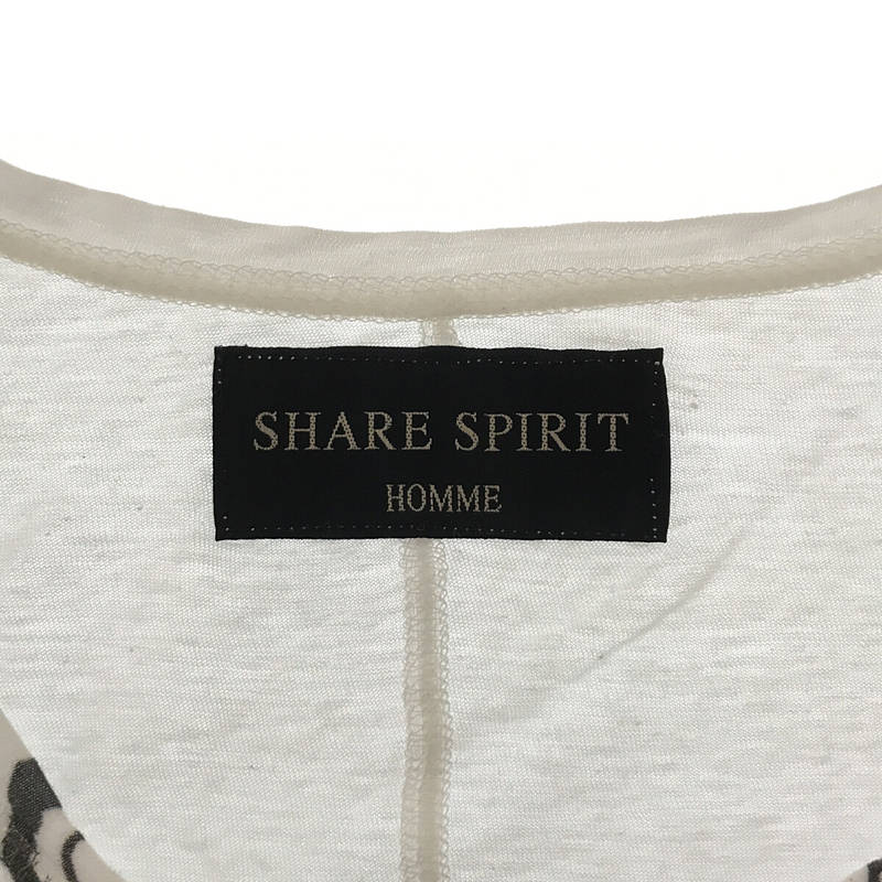 SHARE SPIRIT / シェアースピリット コットン Vネック プリントTシャツ