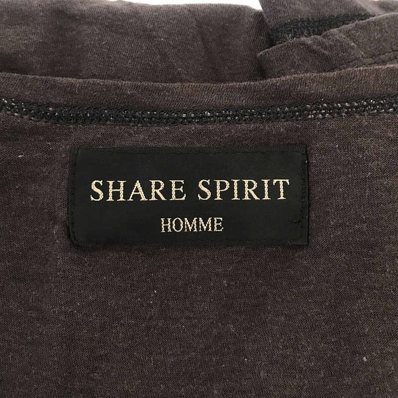 SHARE SPIRIT / シェアースピリット コットン ガール ドクロ プリント Vネック Tシャツ