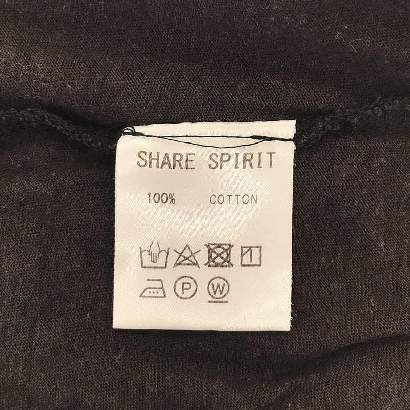 SHARE SPIRIT / シェアースピリット コットン ガール ドクロ プリント Vネック Tシャツ