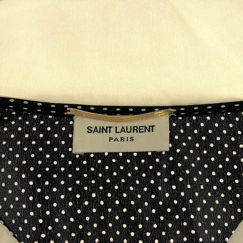 SAINT LAURENT PARIS / サンローランパリ シルク ドット リボンタイブラウス