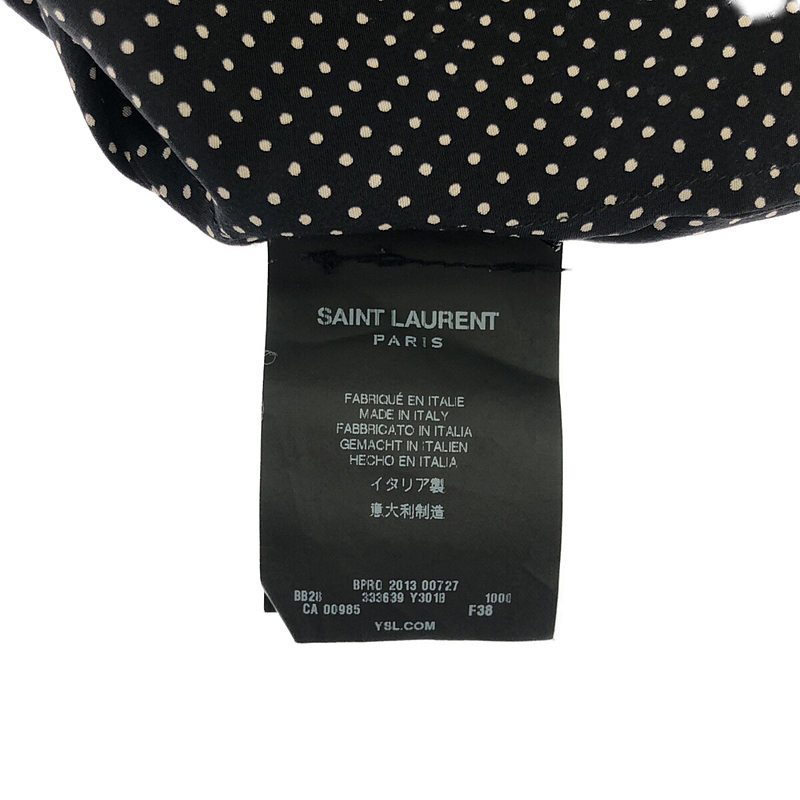 SAINT LAURENT PARIS / サンローランパリ シルク ドット リボンタイブラウス