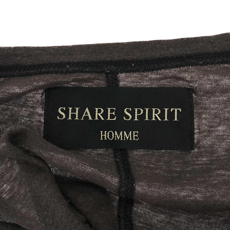 SHARE SPIRIT / シェアースピリット コットン ドクロ プリント Vネック Tシャツ