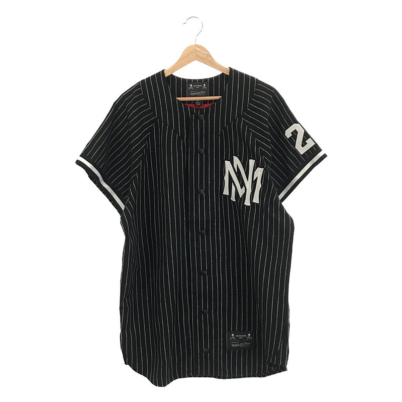 × MITCHELL&NESS AUTHENTIC WOOL JERSEY / ストライプ ベースボール シャツ