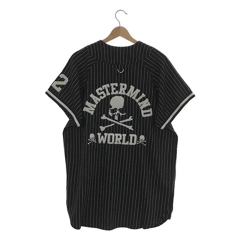 mastermind JAPAN / マスターマインドジャパン × MITCHELL&NESS AUTHENTIC WOOL JERSEY / ストライプ ベースボール シャツ