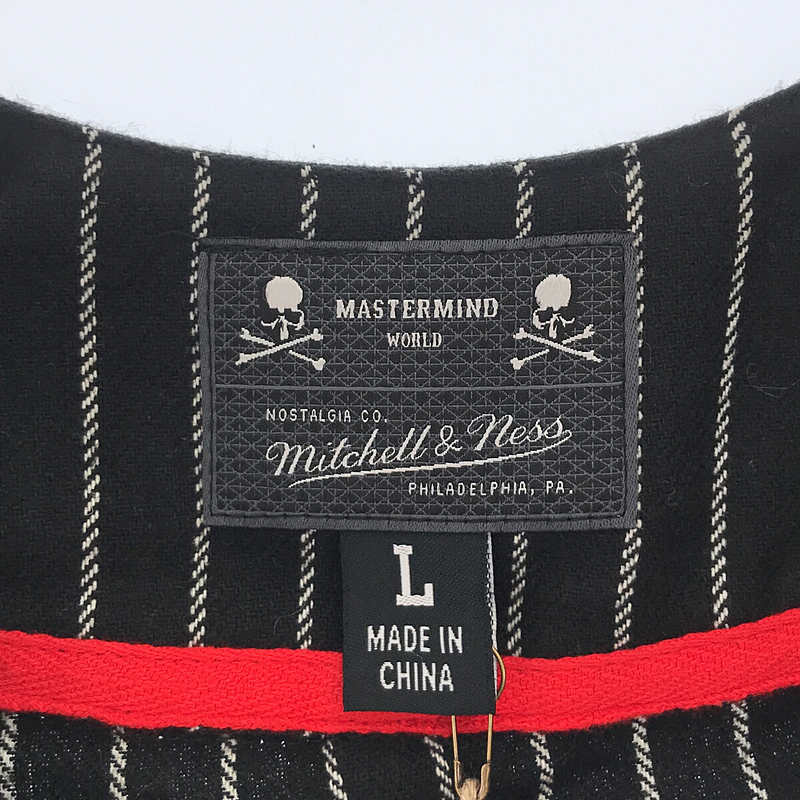 mastermind JAPAN / マスターマインドジャパン × MITCHELL&NESS AUTHENTIC WOOL JERSEY / ストライプ ベースボール シャツ