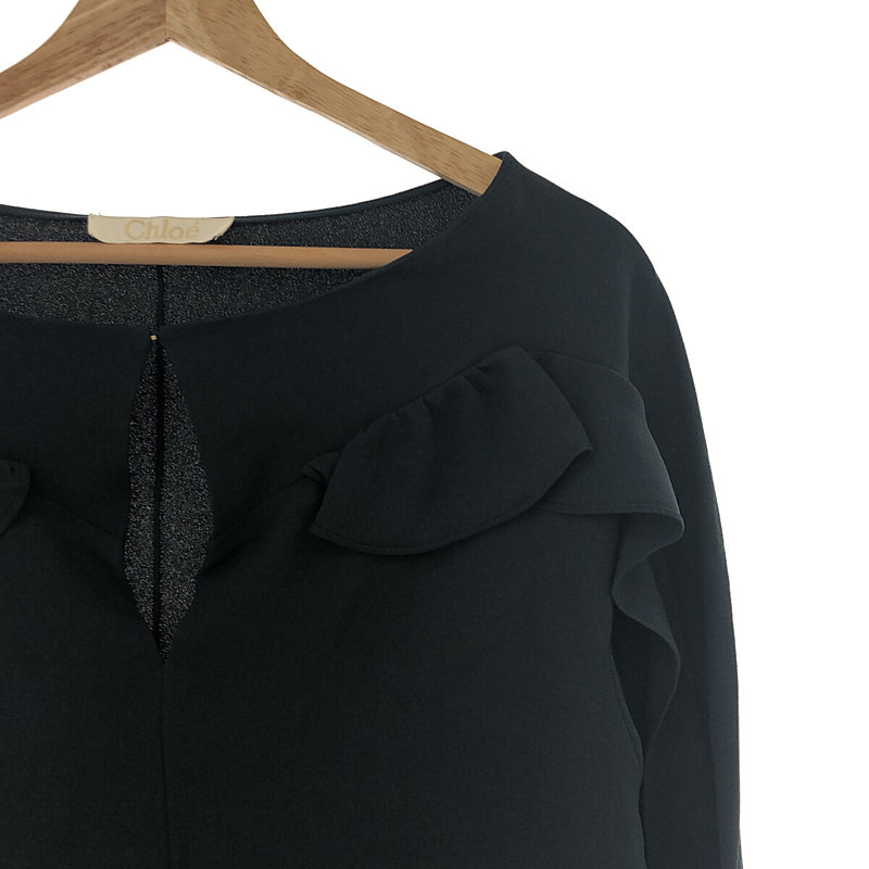 Chloe / クロエ フリルデザイン ノーカラーブラウス