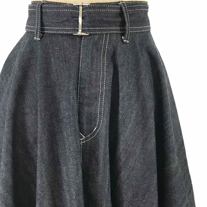 super flare denim skirt スーパー フレア デニムスカート ベルト付きfoufou / フーフー