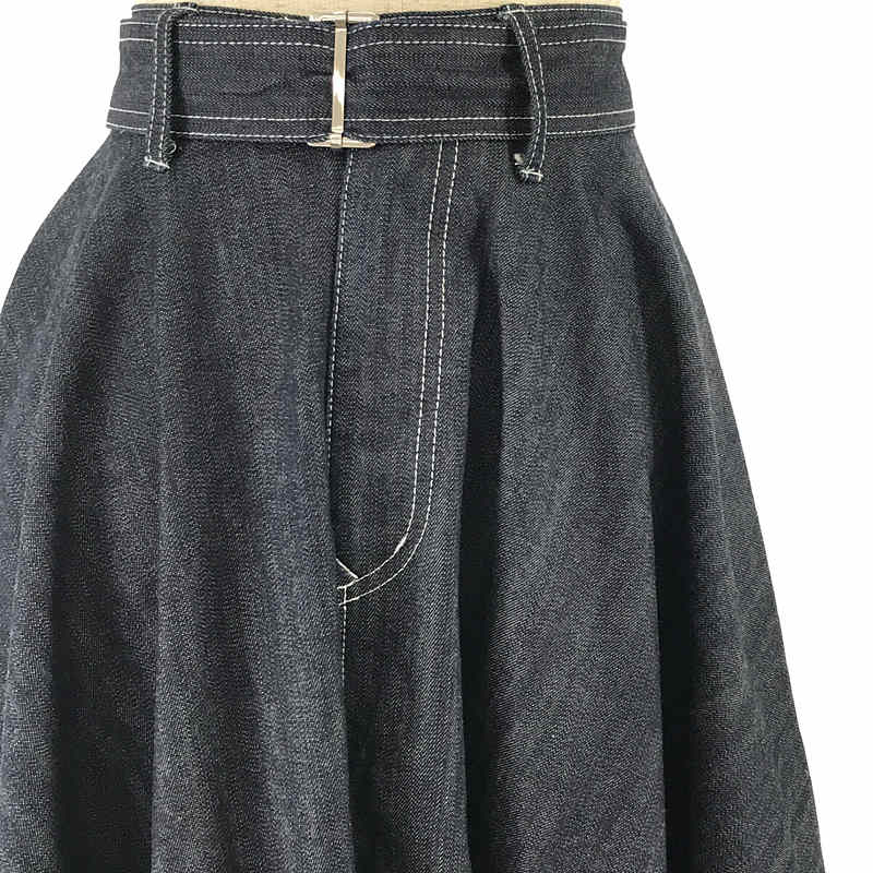 super flare denim skirt スーパー フレア デニムスカート ベルト付き