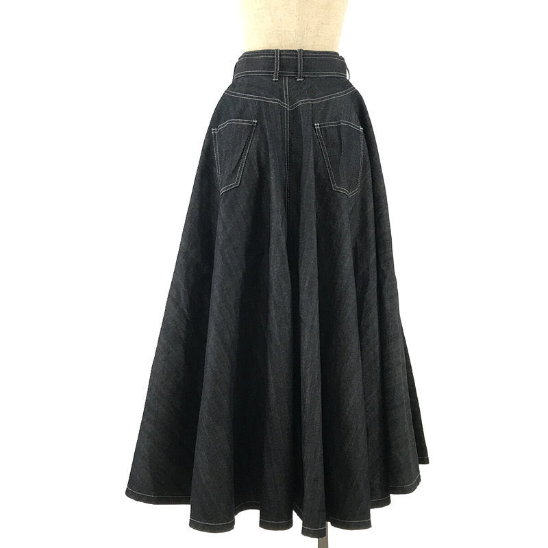 foufou / フーフー super flare denim skirt スーパー フレア デニムスカート ベルト付き