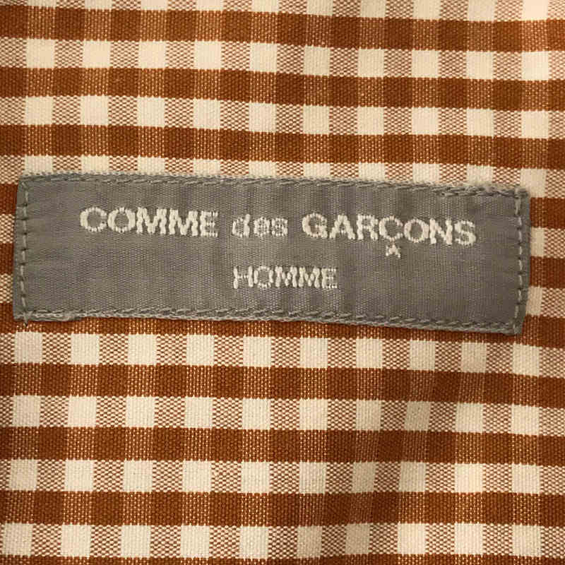 COMME des GARCONS HOMME / コムデギャルソンオム 90s 銀タグ コットン ギンガムチェック ダブル ポケット オープンカラー 半袖 シャツ