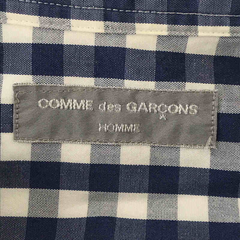 COMME des GARCONS HOMME / コムデギャルソンオム 90s 銀タグ ギンガムチェック ワイドシルエット オープンカラー 半袖 シャツ