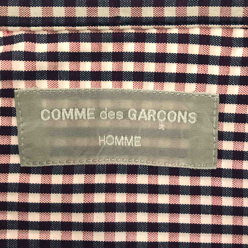 COMME des GARCONS HOMME / コムデギャルソンオム 90s 銀タグ コットン ギンガムチェック ワイドシルエット オープンカラー 半袖 シャツ