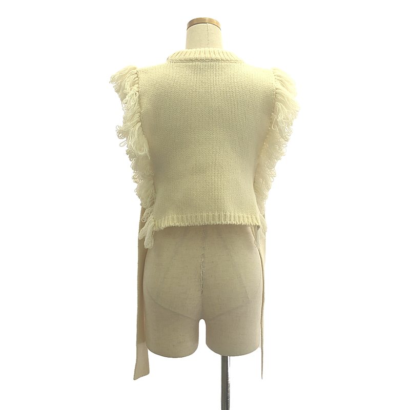 HYKE / ハイク Fringe Sweater Vest / ベルテッド フリンジ ニット ベスト