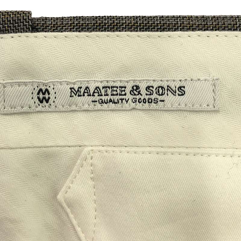 MAATEE&SONS / マーティー&サンズ 永遠スラックス WOOL MAT CHECK / 2タック パンツ