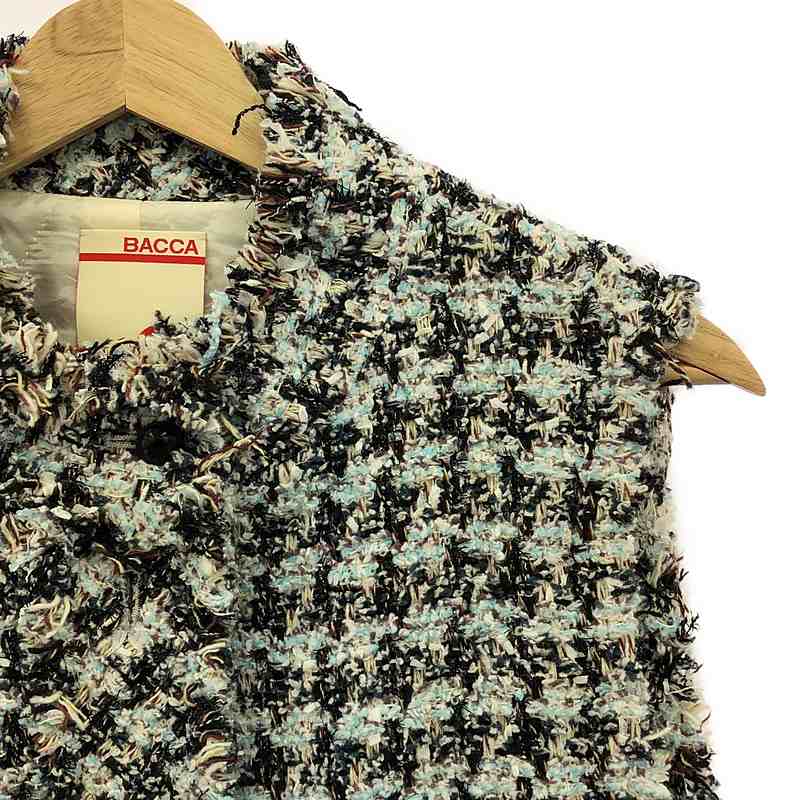 その他 ハウンドトゥースツイード ロングベスト コート/ キルティング総裏地