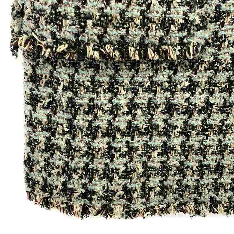 その他 ハウンドトゥースツイード ロングベスト コート/ キルティング総裏地