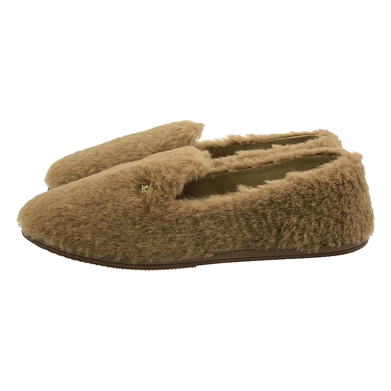 Max Mara / マックスマーラ テディベア ボア チャームロゴ ラウンドトゥ スリッポン ローファー