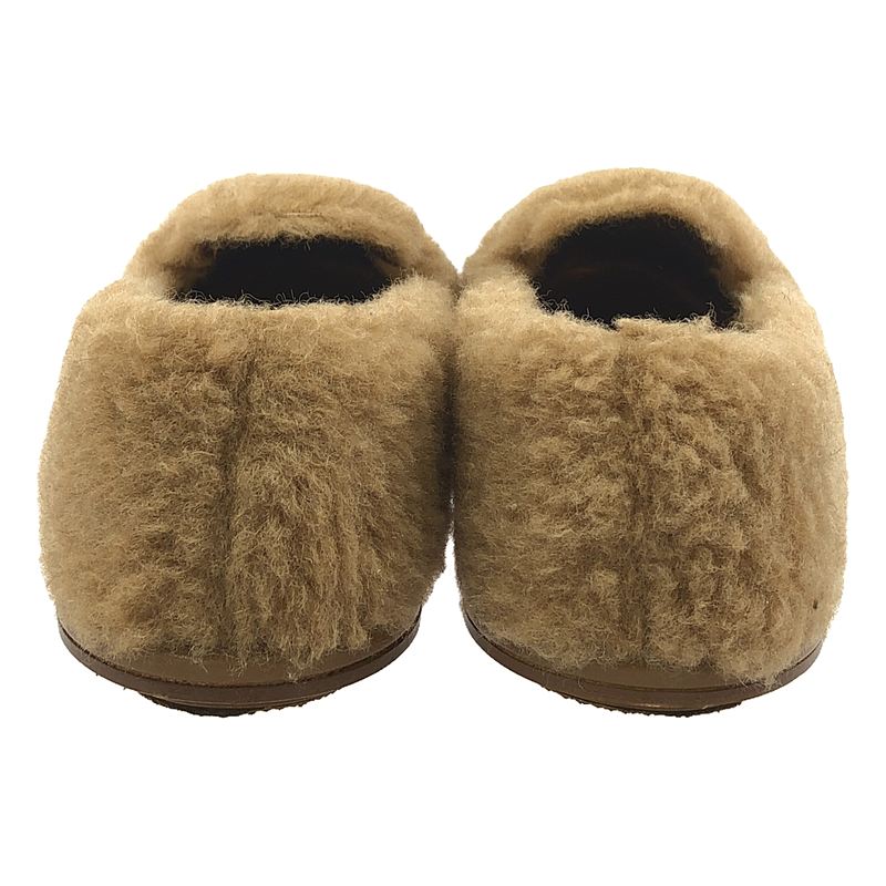 Max Mara / マックスマーラ テディベア ボア チャームロゴ ラウンドトゥ スリッポン ローファー