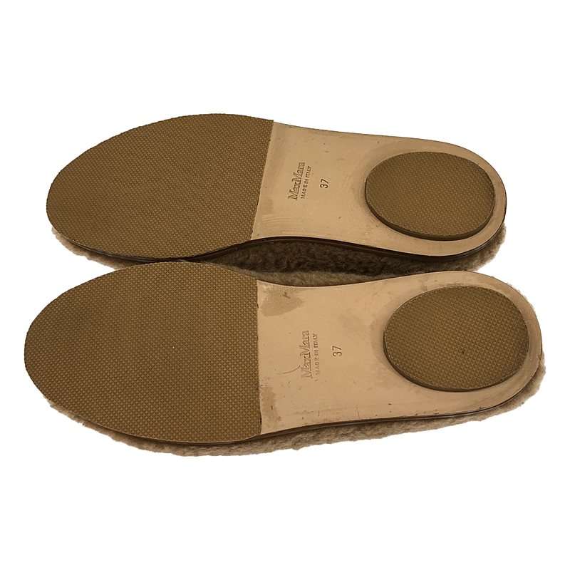 Max Mara / マックスマーラ テディベア ボア チャームロゴ ラウンドトゥ スリッポン ローファー