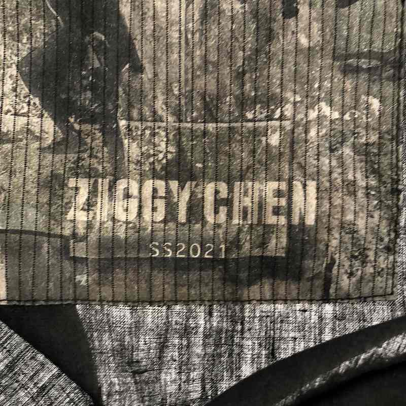 ziggy chen / ジギーチェン リネン バイカラー オーバーシャツ