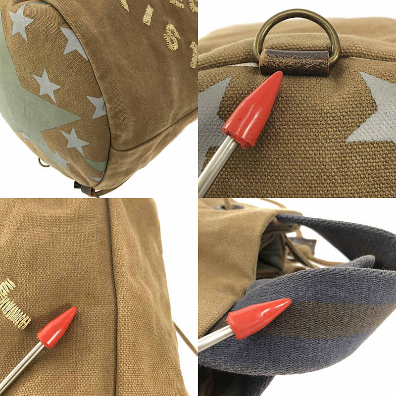 ebagos / エバゴス 刺しゅうロゴ スタープリント リュックトート