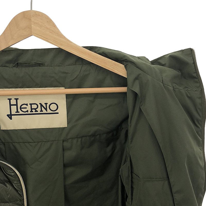 HERNO / ヘルノ ナイロン ドッキング フーデッド ダウンコート