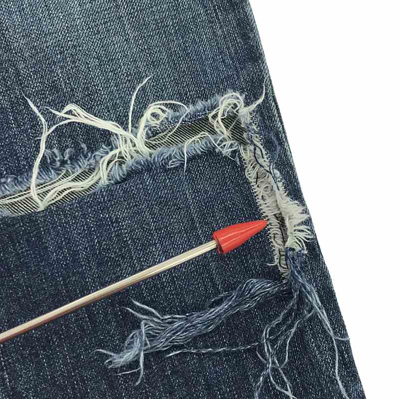 sacai / サカイ ダメージ クラッシュ加工 カットオフ デニムパンツ