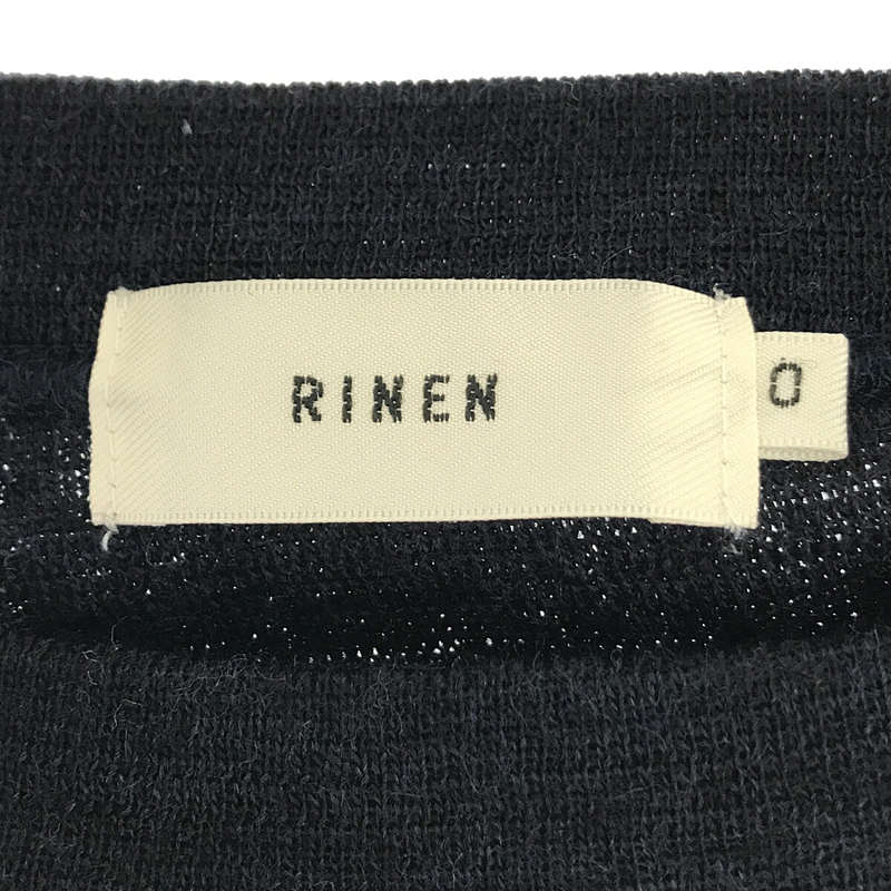 RINEN / リネン ウール クルーネック ニット セーター navy