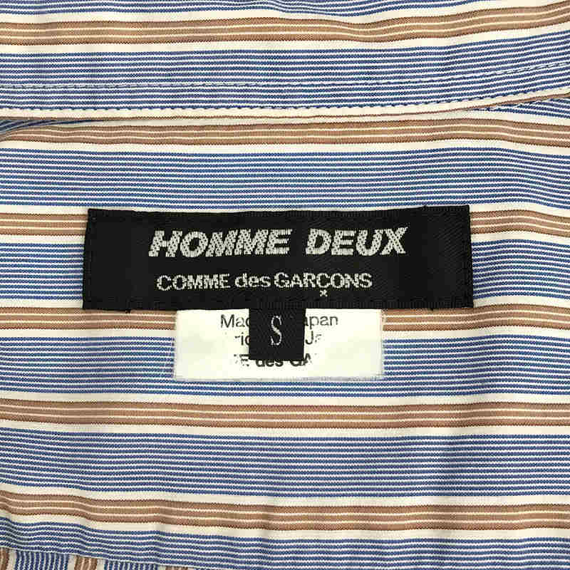 COMME des GARCONS HOMME DEUX / コムデギャルソン オムドゥ コットン 総柄 ストライプ レギュラーカラー シャツ