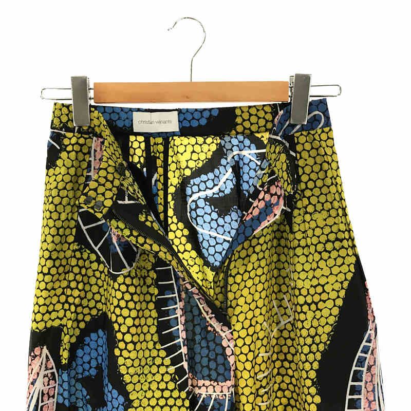 Christian Wijnants / クリスチャン ワイナンツ シルク レーヨン 総柄 タック入り スラックス パンツ