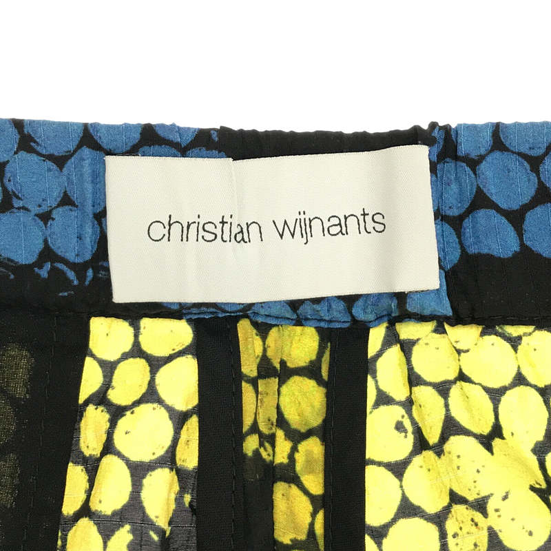 Christian Wijnants / クリスチャン ワイナンツ シルク レーヨン 総柄 タック入り スラックス パンツ
