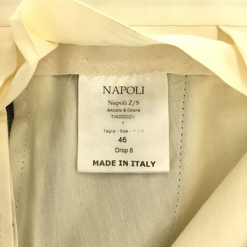 Napoli / ナポリ イタリア製 コットン タック入り スラックス パンツ