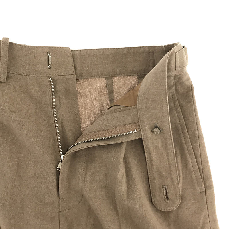 【新品】  foufou / フーフー | adjust straight pants （linen） リネン アジャスター パンツ | 0 | モカブラウン | レディース