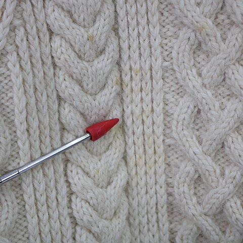 INVERALLAN / インバーアラン 1A ウールクルーネックケーブルニット