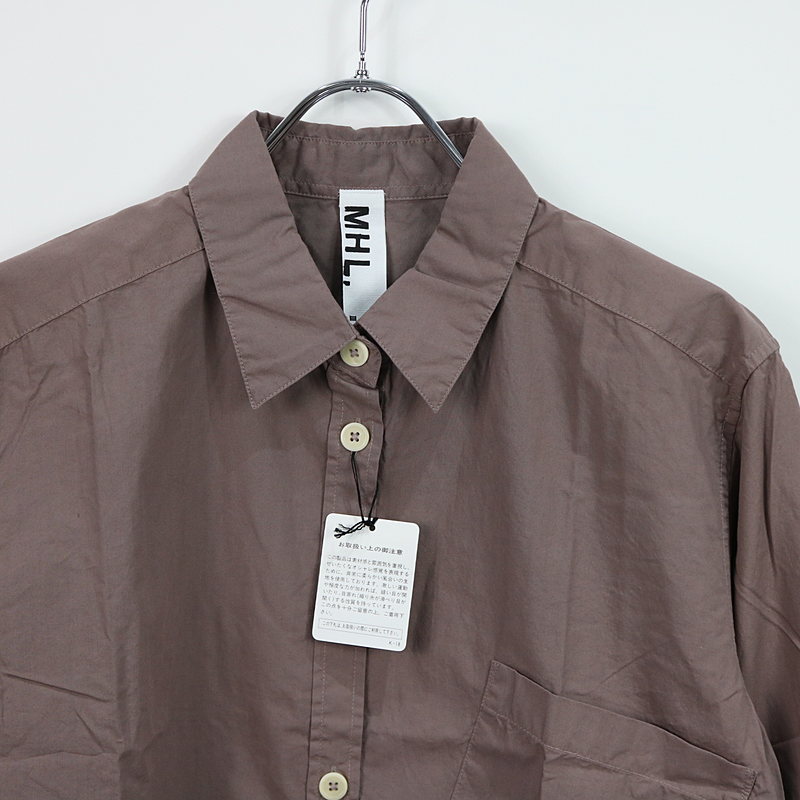 MHL. / エムエイチエル マーガレットハウエル コットン斜めポケット長袖シャツ
