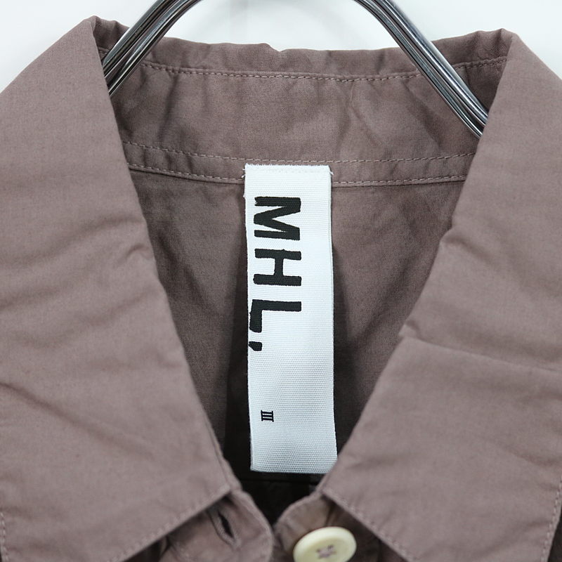 MHL. / エムエイチエル マーガレットハウエル コットン斜めポケット長袖シャツ