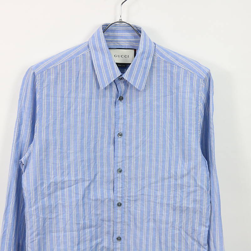 GUCCI / グッチ ミケーレ リネンコットン ストライプシャツ