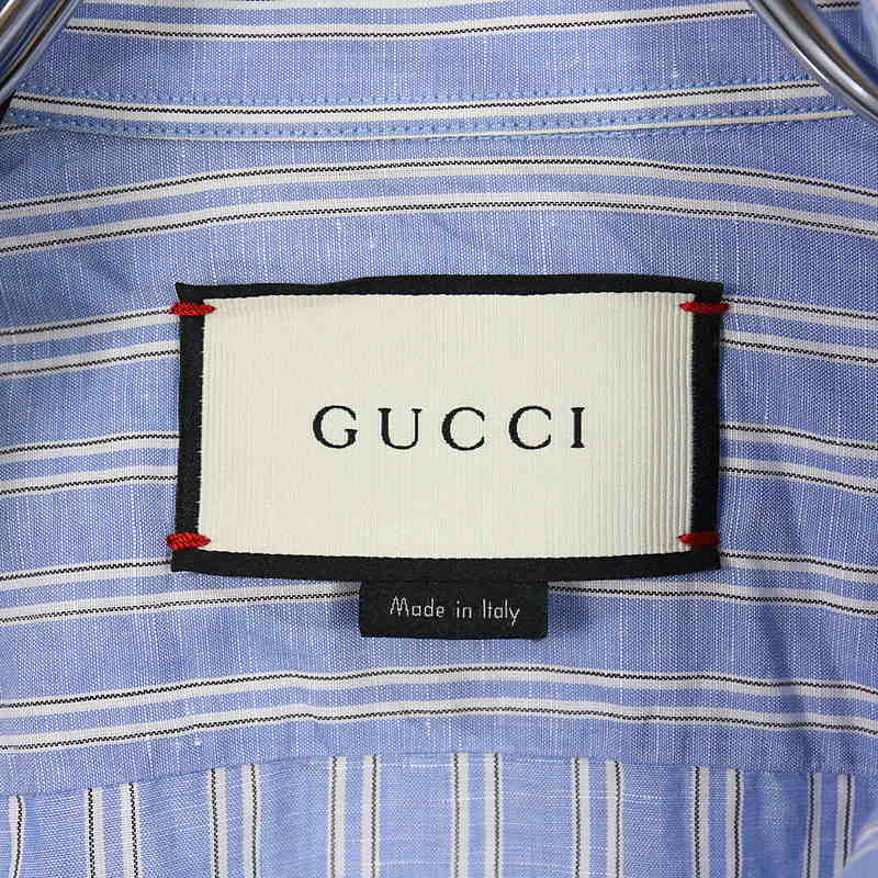 GUCCI / グッチ ミケーレ リネンコットン ストライプシャツ