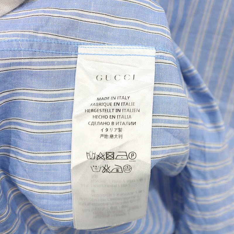 GUCCI / グッチ ミケーレ リネンコットン ストライプシャツ