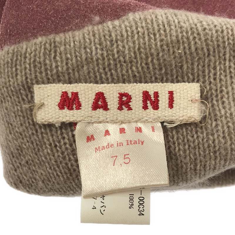 MARNI / マルニ カシミヤ レザーグローブ 手袋
