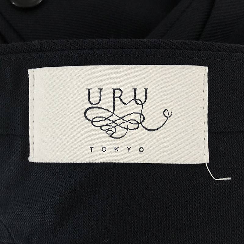 URU / ウル WOOL GABARDINE OVER TUCK PANTS / ウール タック ワイドパンツ