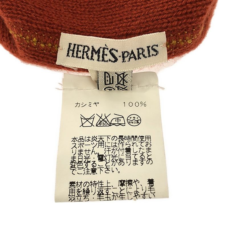 HERMES / エルメス マルジェラ期 cashmere 100％ / カシミヤ Hロゴ ビーニー キャップ / ニット帽