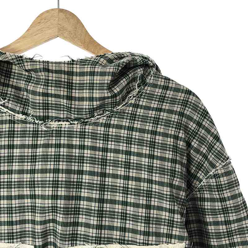 T.Cablin / カブリン CREW HOOD T/W クルーフード チェック カットオフ アノラックパーカー ジャケット