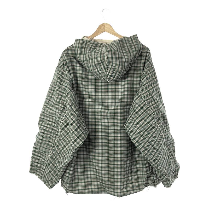 T.Cablin / カブリン CREW HOOD T/W クルーフード チェック カットオフ アノラックパーカー ジャケット