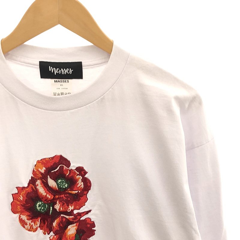 T-SHIRT L/S E-POPPY フロントへケシ フラワー刺しゅう ロング T-SHIRT L/S E-POPPY フロントへケシ フラワー刺しゅう ロング