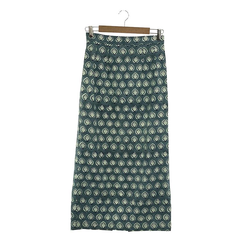 × Ron Herman ロンハーマン別注 Canvas Skirt 総柄プリント スカートSZ Blockprints / エスゼットブロックプリント