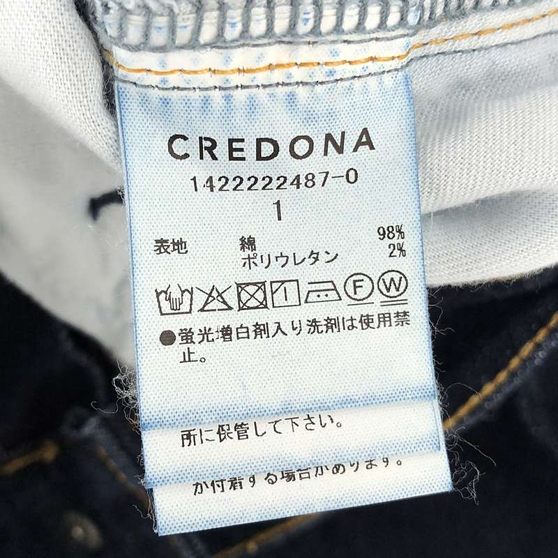 CREDONA / クレドナ ワンウォッシュ タックデザイン ワイドデニムパンツ